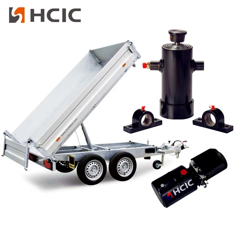 ইন্টিগ্রেটেড 12V DC পাওয়ার ইউনিট সহ 12-টন স্ব-অন্তর্ভুক্ত হাইড্রোলিক ট্রেলার জ্যাক