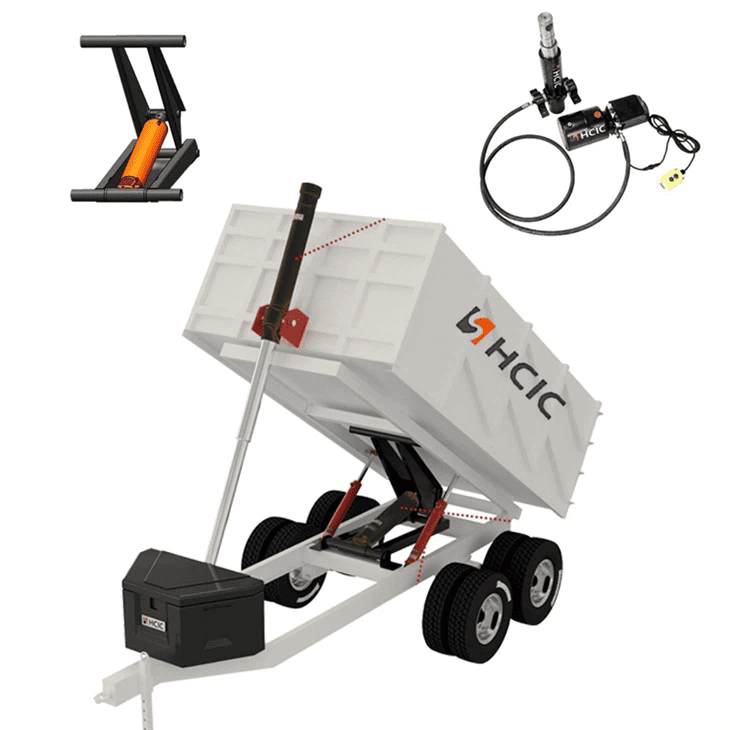 ডাম্প ট্রেলারের জন্য বড় টন HSG উচ্চ চাপ হাইড্রোলিক তেল সিলিন্ডার